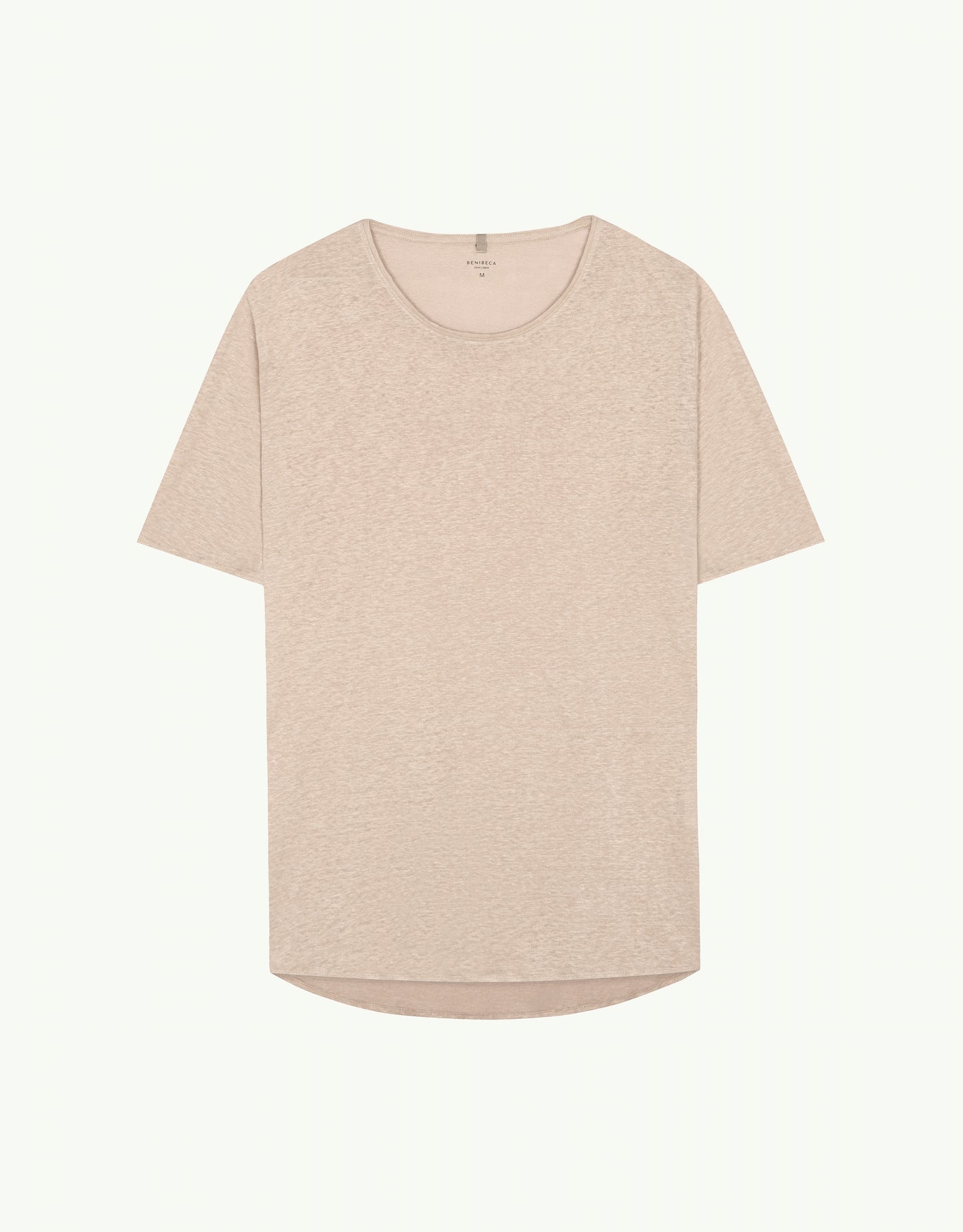 C-NECK LINEN SAND