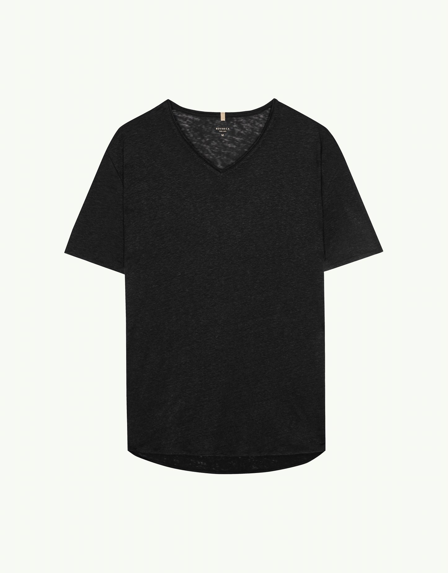 V-NECK LINEN NERO