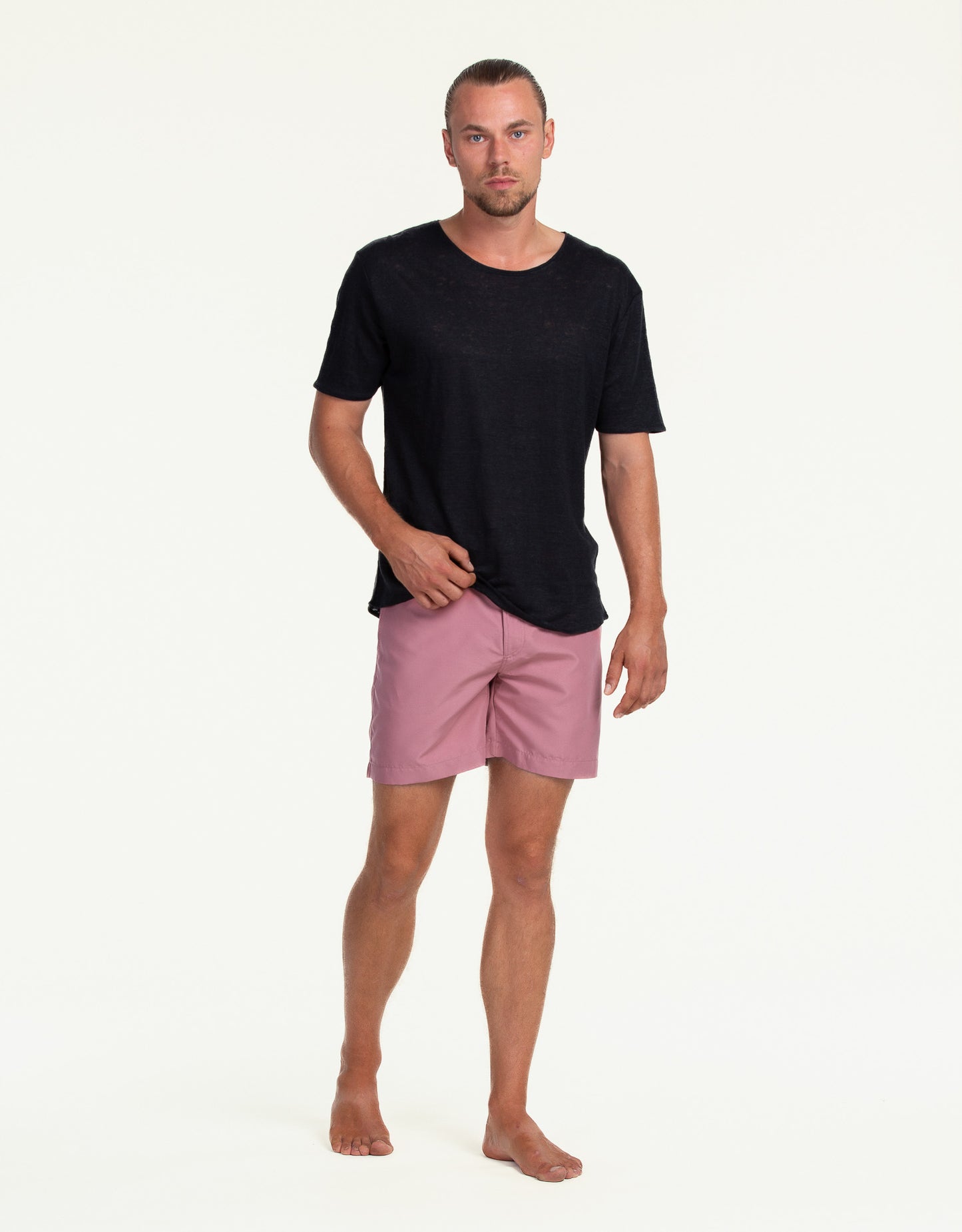 C-NECK LINEN NERO