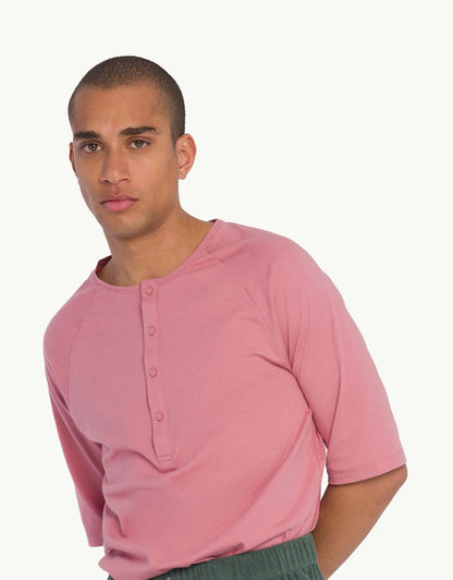Discover sustainable fashion for men with our Darinka T-shati. Half-sleeve polo t-shirt in pink color. Crafted for everyday luxury, our tees provide unmatched softness and all-day comfort. Stay cool in our breathable organic cotton tees for men, made from 100% organic cotton to champion sustainability and skin-friendly choices.