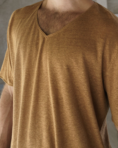 V-NECK LINEN ORO