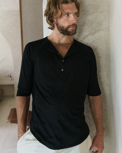 T-SHATI LINEN NERO