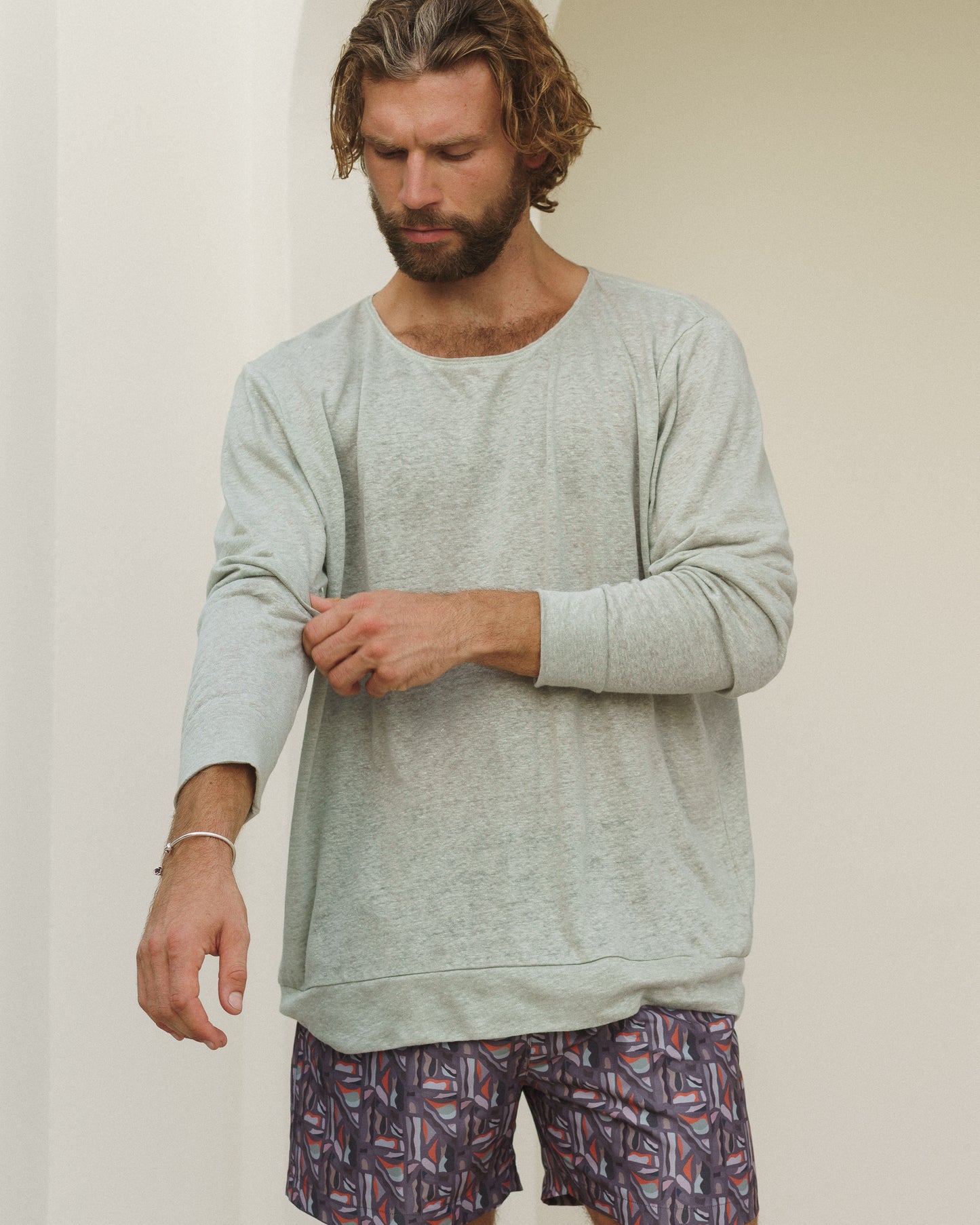 SWEATSHIRT LINEN FOG
