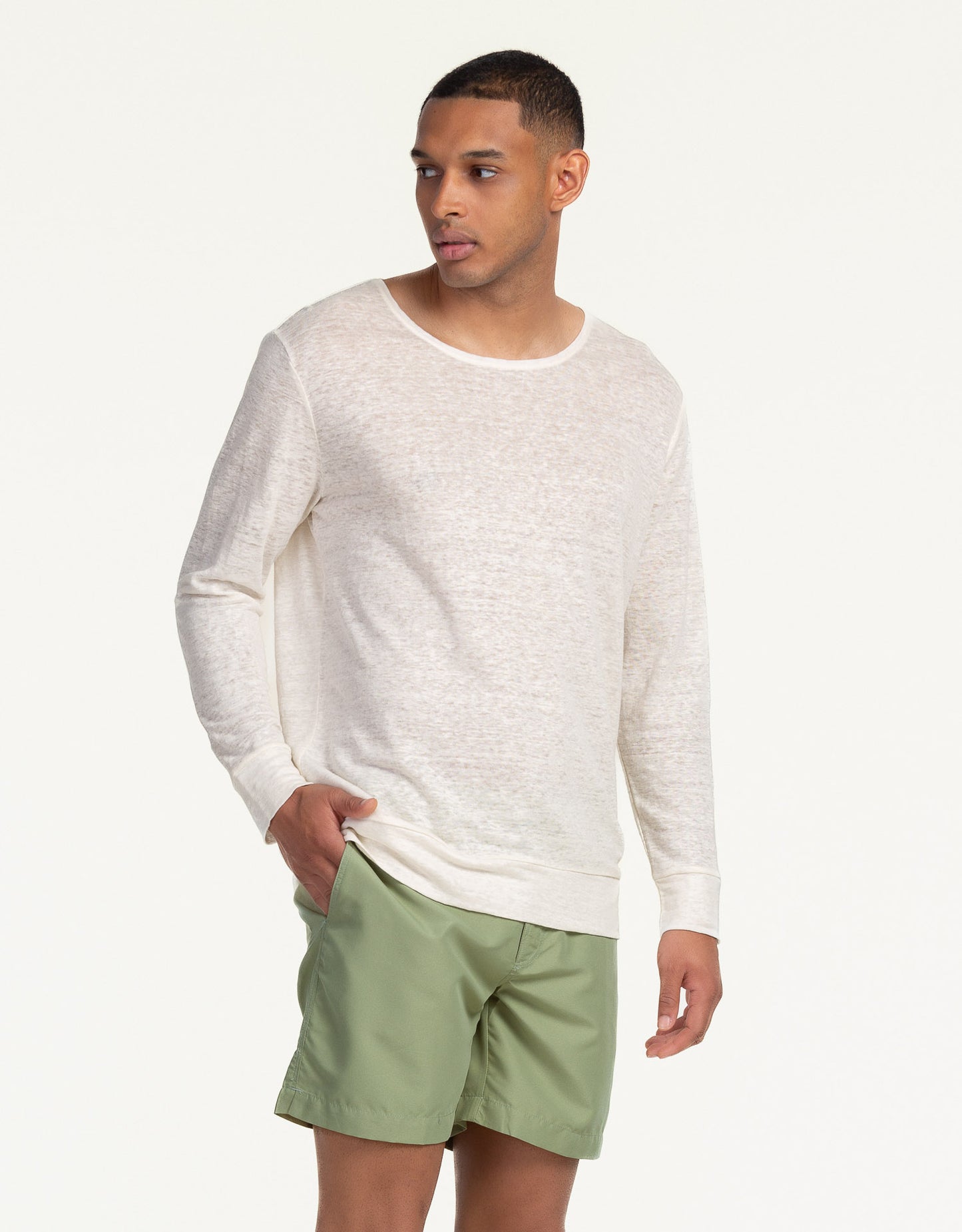 SWEATSHIRT PURE LINEN BLANC