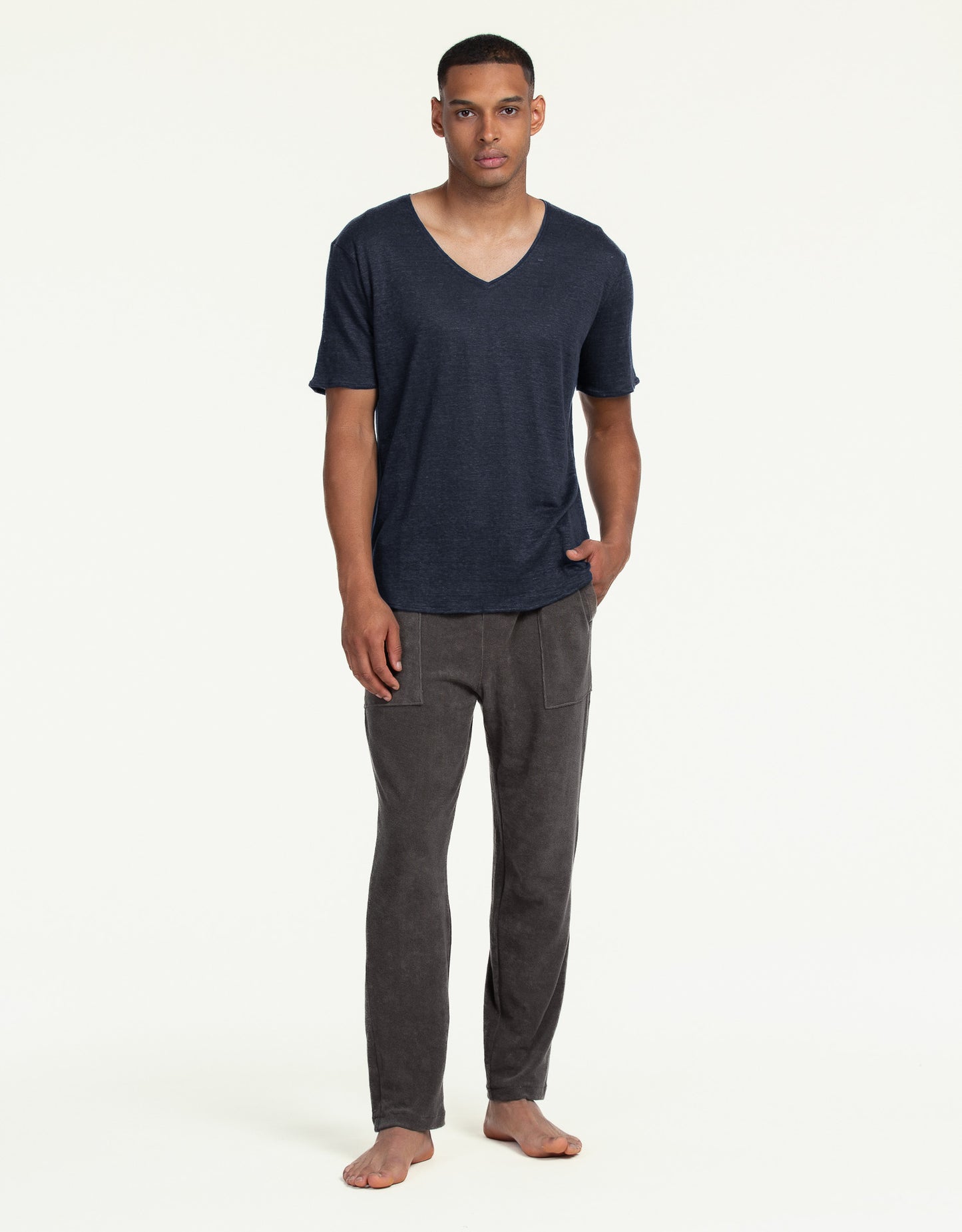 V-NECK LINEN NOCHE