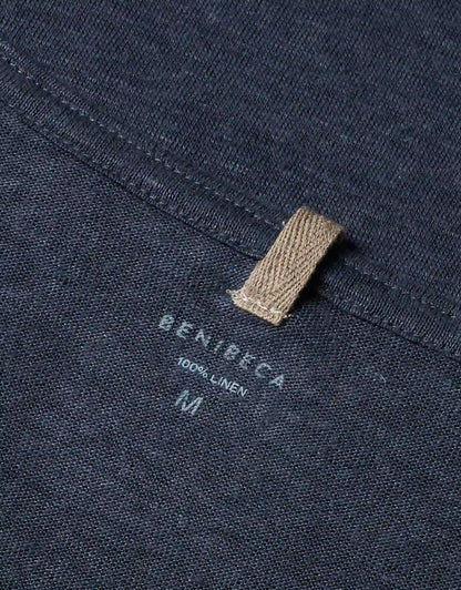 V-NECK LINEN INDIGO