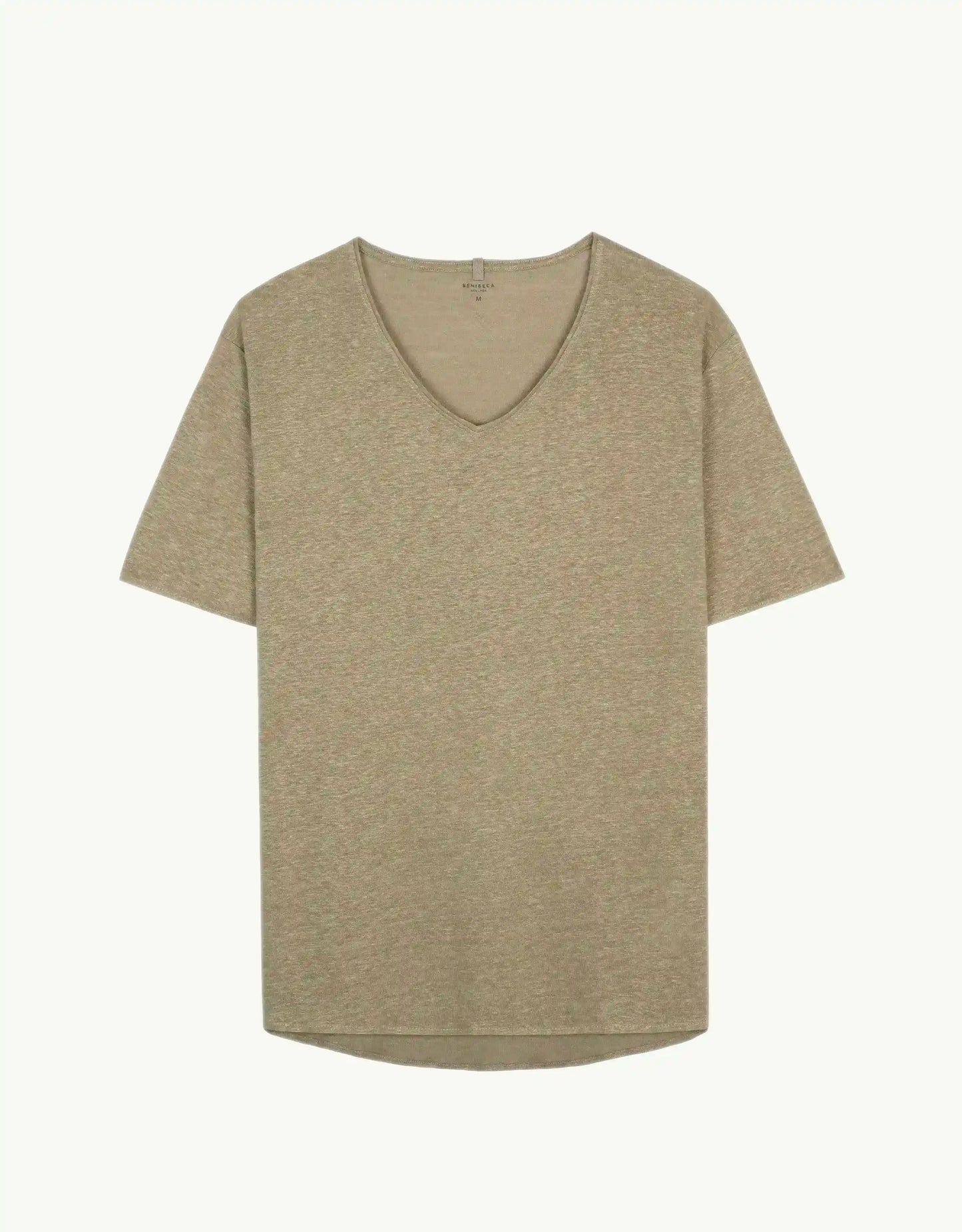 V-NECK LINEN OLIVE