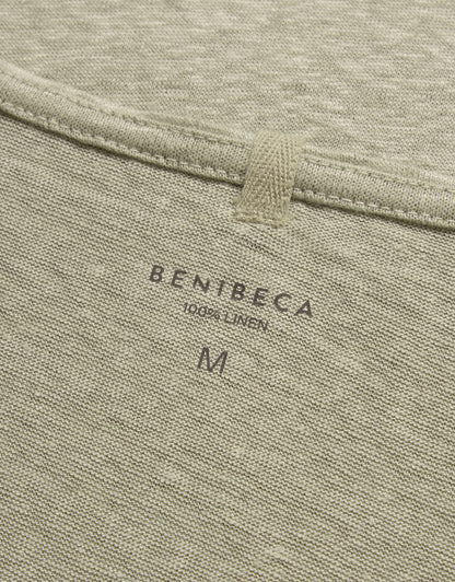 V-NECK LINEN FOG